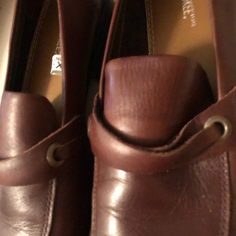 Women's Soft Brown Leather Loafer with Heel
